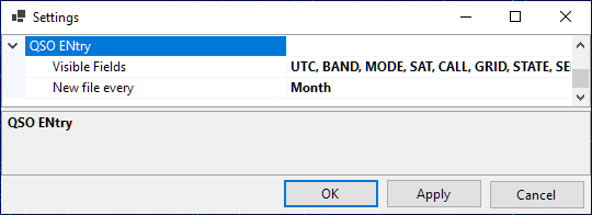 QSO Entry Settings