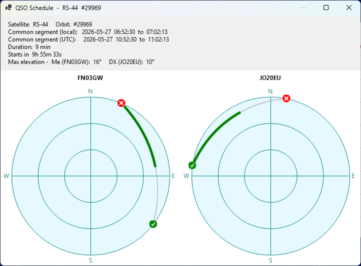 QSO Schedule window