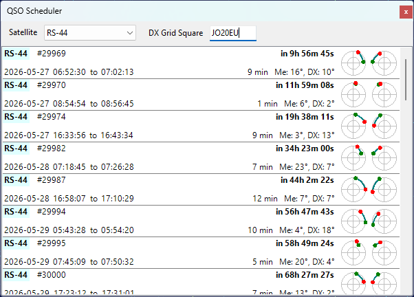 QSO Scheduler panel