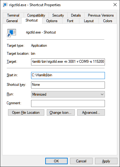 Rigctld Shortcut