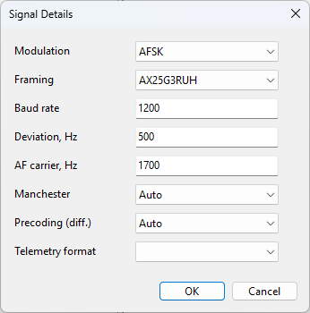 Signal Details dialog
