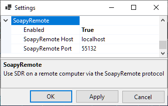 SoapyRemote Settings