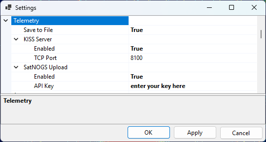 Telemetry Settings